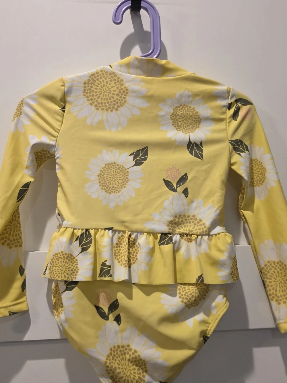 Carter’s Yellow Sunflower Rashguard One piece Swimsuit 3T SPF 50 Girl Toddler